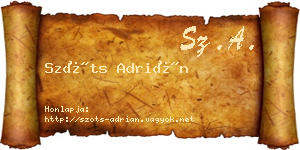 Szőts Adrián névjegykártya