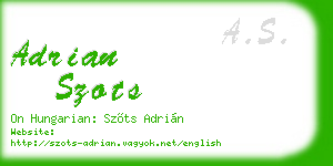 adrian szots business card